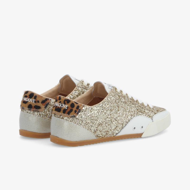 MICK SNEAKER W - GLIT/PONY LEO - GOLD